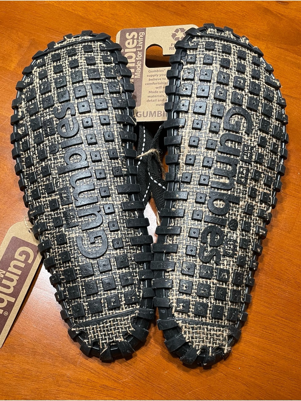 Men’s Gumbies Islander Black Patterned Flip-Flops - Comfortable Canvas Sandals - Picture 2 of 3
